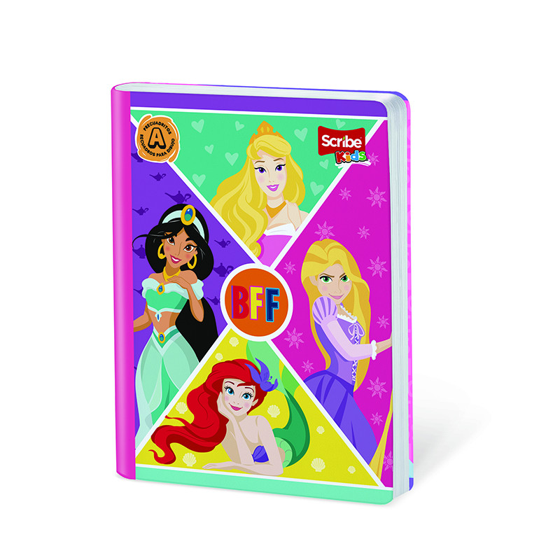 Imagen Cuaderno cosido 100h precuadritos Princesas 9