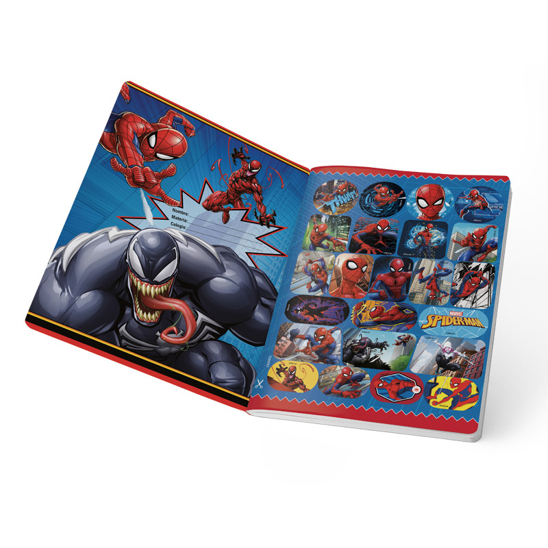 ImagenCuaderno cosido 100h rayitas Spiderman