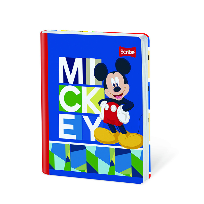 ImagenCuaderno cosido grande 100h cuadros Mickey
