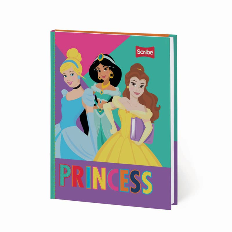 Imagen Cuaderno cosido pasta dura 100h cuadros Scribe Princesas