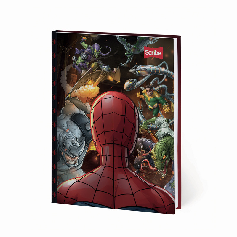 Imagen Cuaderno cosido pasta dura 100h cuadros Spiderman Max 3