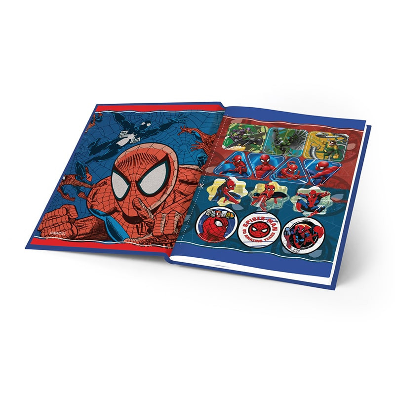 ImagenCuaderno cosido pasta dura 100h rayas Spiderman