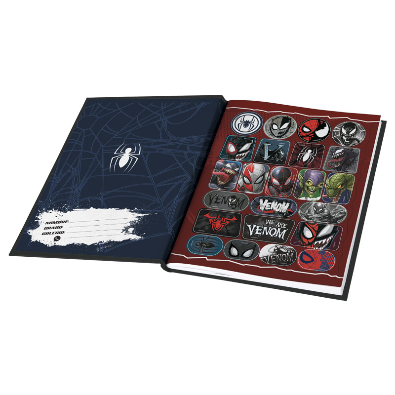 Imagen Cuaderno cosido pasta dura 100h rayas Spiderman Max 2