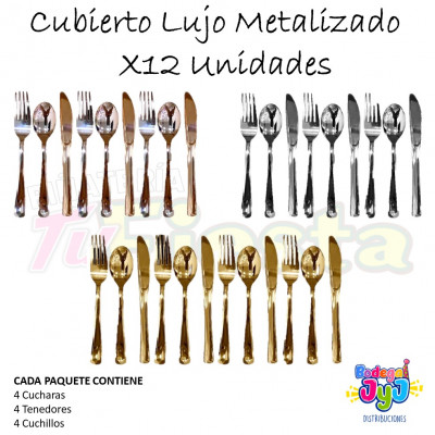ImagenCubiertos Metalizados De Lujo X12 