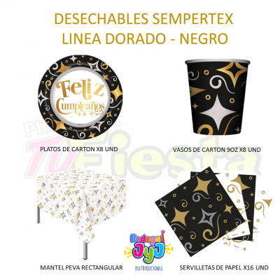 ImagenDesechables Linea Dorado-Negro Sempertex 