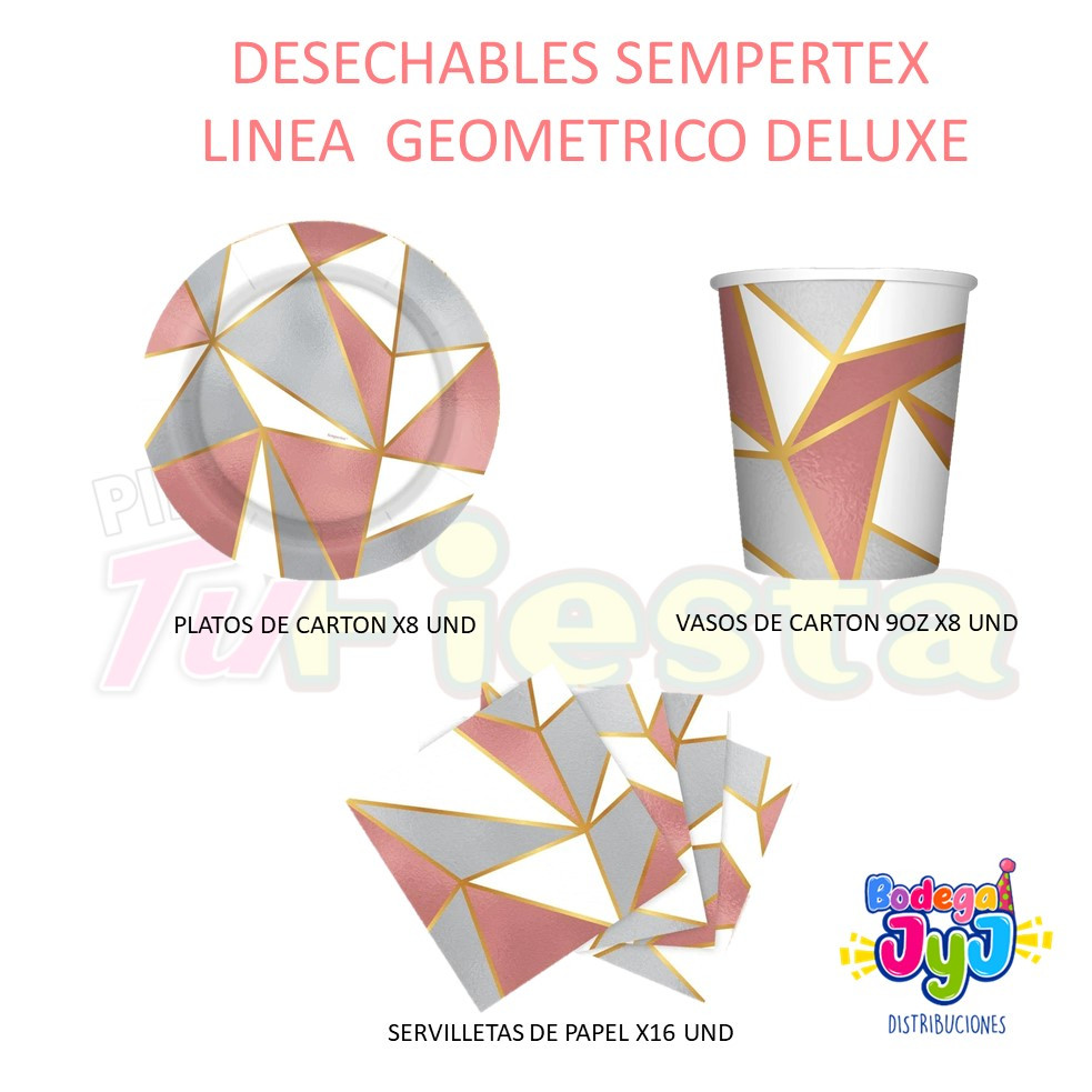 Imagen Desechables Linea Geométrico Deluxe 