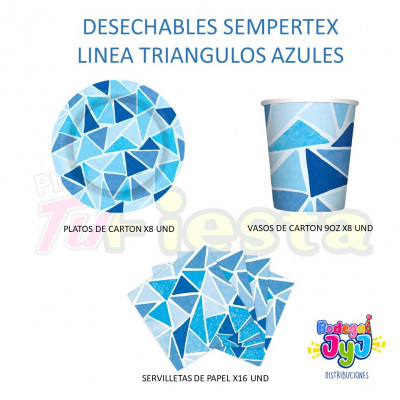 ImagenDesechables Linea Triangulos Azules 