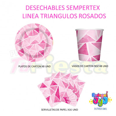 ImagenDesechables Linea Triangulos Rosados 