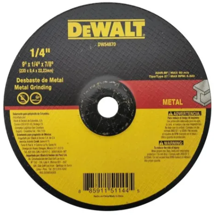 Imagen DIsco abrasivo desbaste 9" X 1/4" DW54870 Dewalt 1