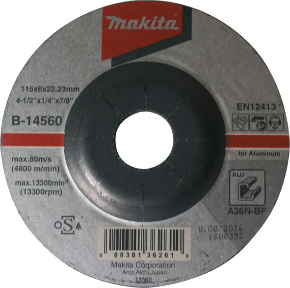 Imagen Disco Abrasivo Para Pulir Aluminio 4 1/2" X 1/4" X 7/8" B-14560 Makita DESCONTINUADO