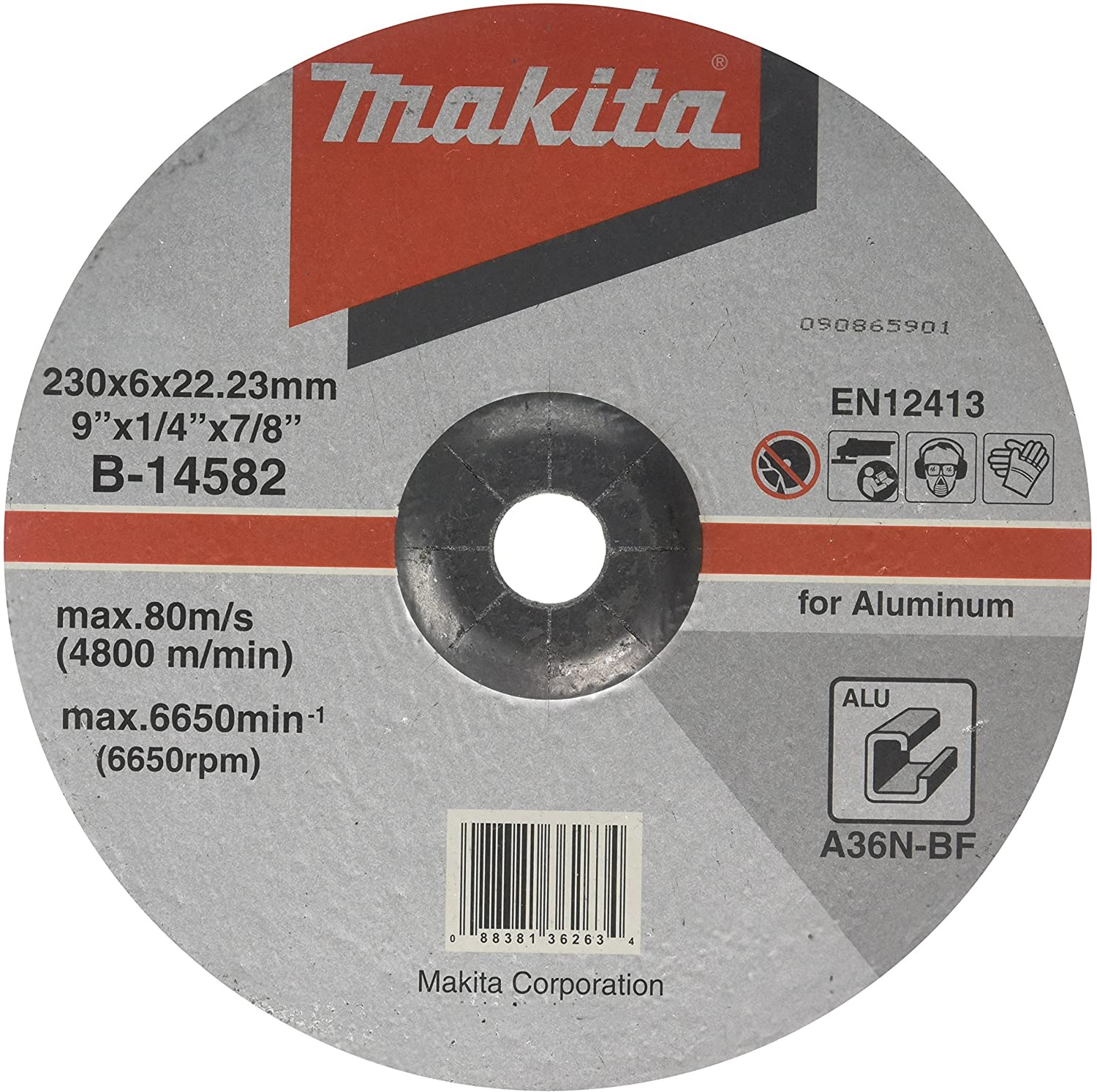 Imagen Disco abrasivo para pulir aluminio 9" X 1/4" X 7/8" B-14582 Makita