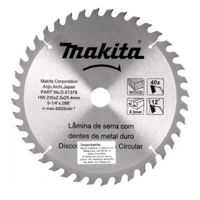 ImagenDisco de sierra 9-1/4 X 40 dientes para madera D-51378 Makita