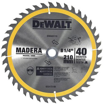 Imagen Disco de sierra circular 8 1/4" X 40 dientes DWA03110 Dewalt 1