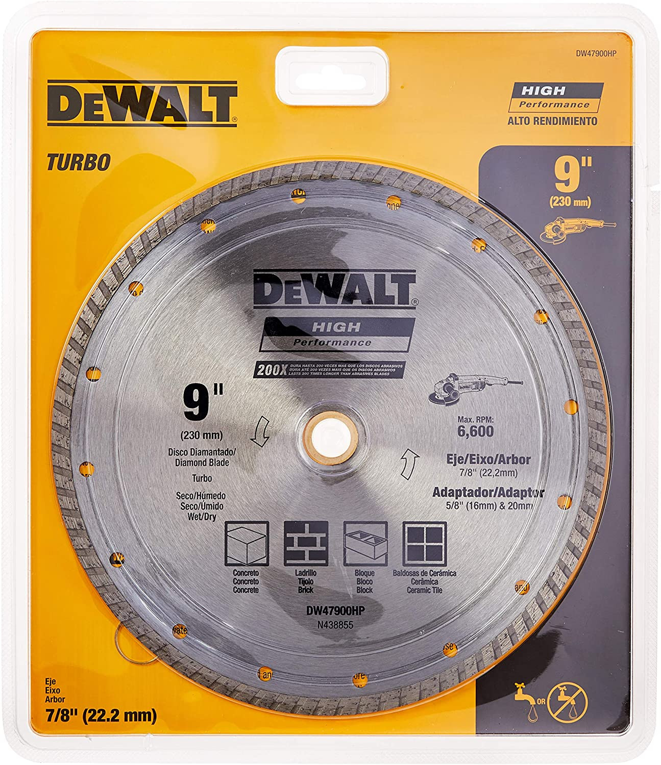 Imagen Disco diamantado turbo  9" DW47900HP Dewalt 1