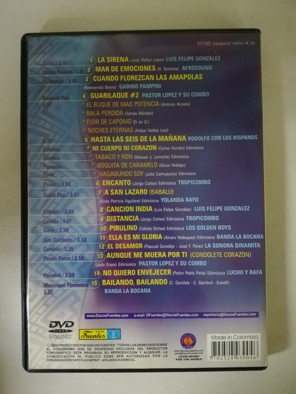 Imagen DVD 15 EXITAZOS DE LA MÚSICA TROPICAL DE COLOMBIA 2