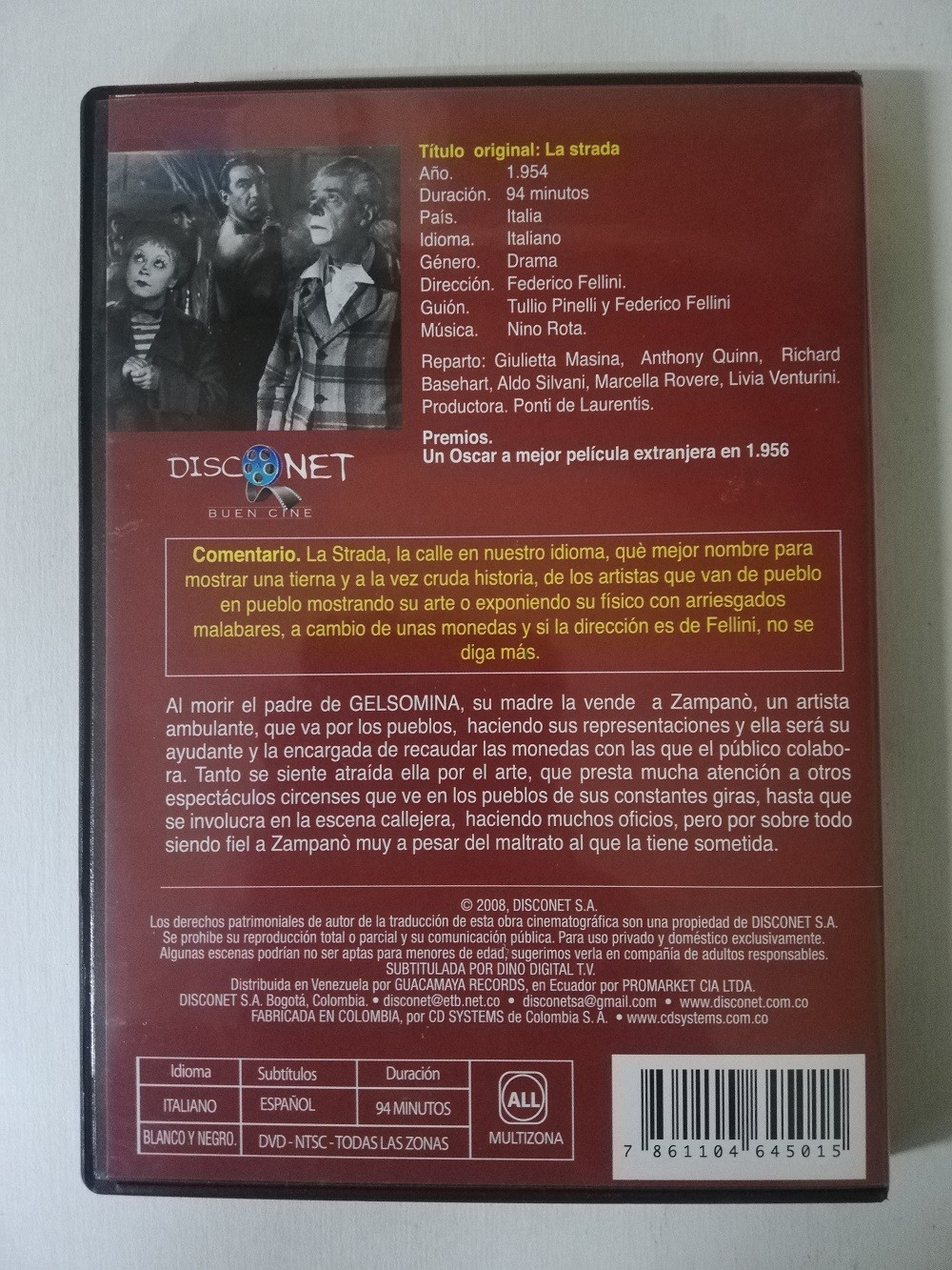 Imagen DVD LA STRADA - FELLINI 2
