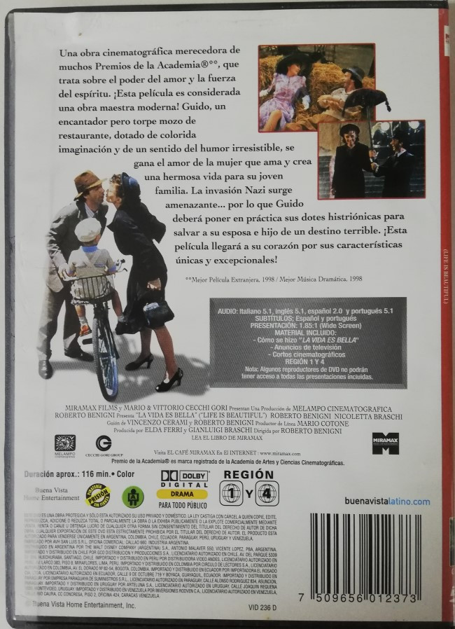 Imagen DVD LA VIDA ES BELLA - ROBERTO BENIGNI 2