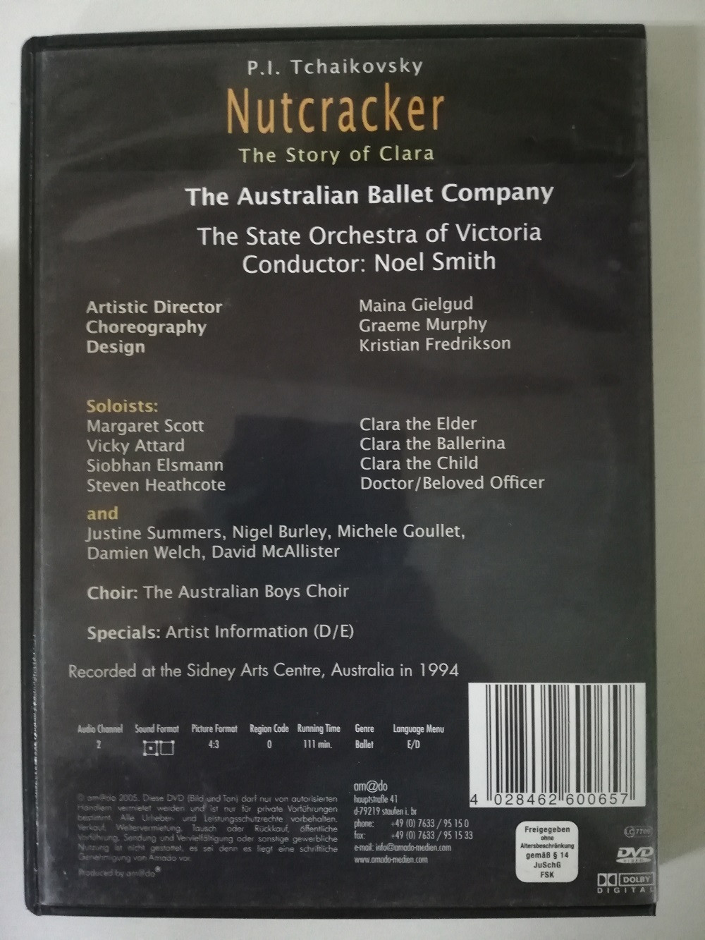 Imagen DVD NUTCRACKER - THE AUSTRALIAN BALLET COMPANY 2