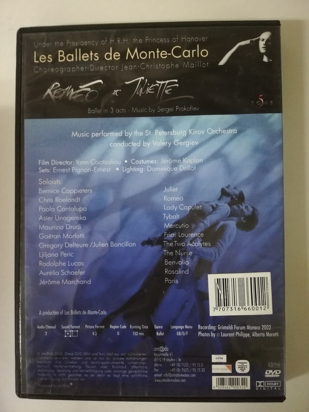 Imagen DVD ROMEO ET JULIETTE - LES BALLETS DE MONTE-CARLO 2