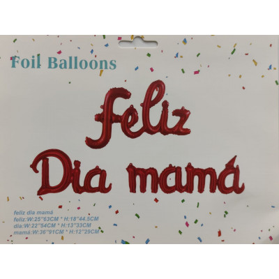 ImagenGlobo letra cursiva "Feliz Dia Mamá"