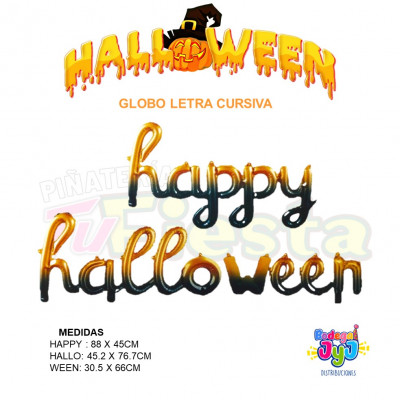 ImagenGlobo Letra Cursiva Happy Halloween 