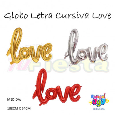 ImagenGlobo Letra Cursiva Love 