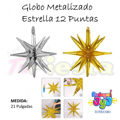 ImagenGlobo Metalizado Estrella 12 puntas 