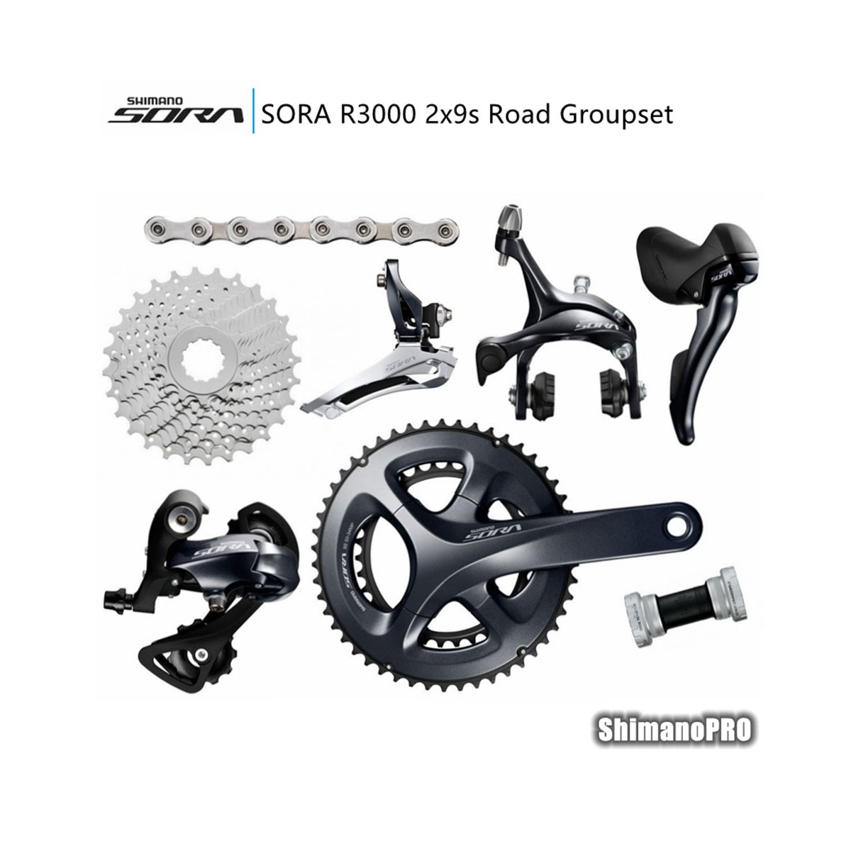 GRUPO SHIMANO SORA 3000 9 VELOCIDADES. GRU0007