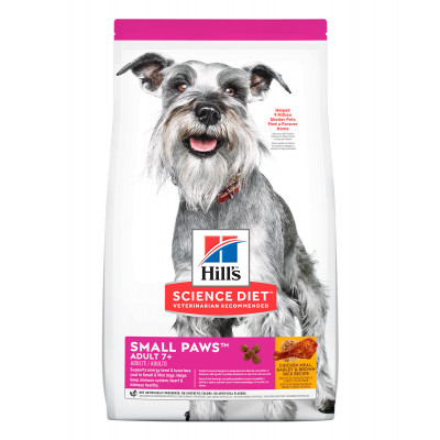 ImagenHill's Science Diet Adult 7+ Small Paws, alimento para perros adultos mayores de razas pequeñas y miniatura 2 kg.