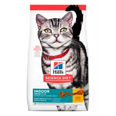 ImagenHill's Science Diet Adult Indoor, alimento para gatos adultos de interiores 1.6 kg.