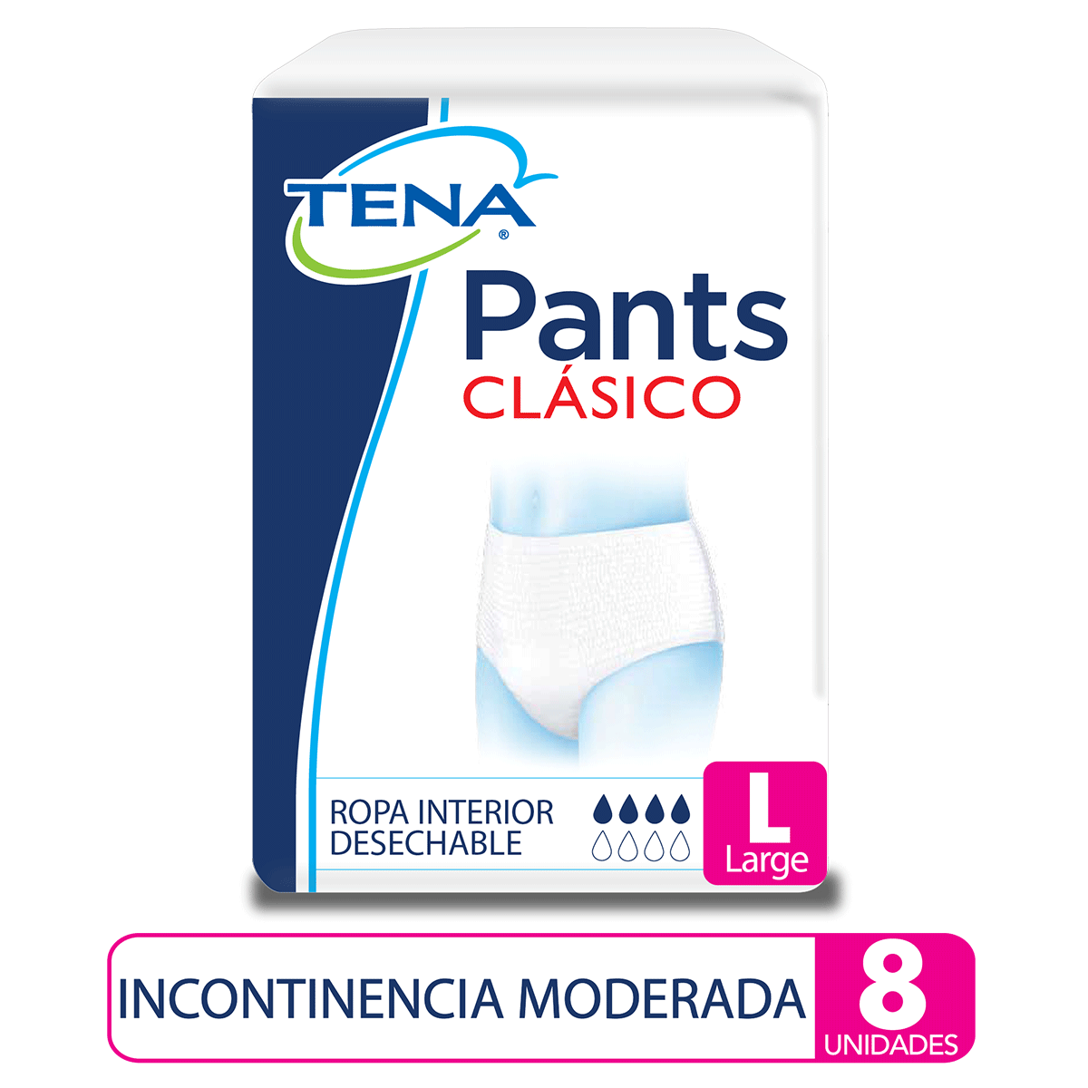 Imagen Inactiva Ropa interior absorbente TENA Pants Clásico L x 8 Und