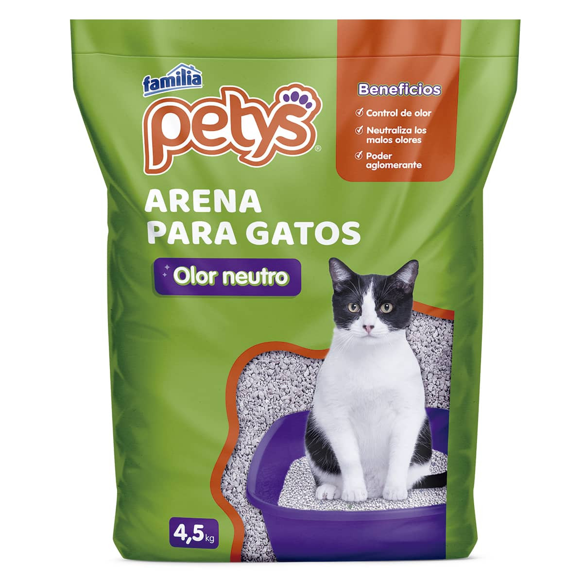 Imagen Inactivo Arena Para Gatos Petys x 4,5 Kg Olor Neutro 1
