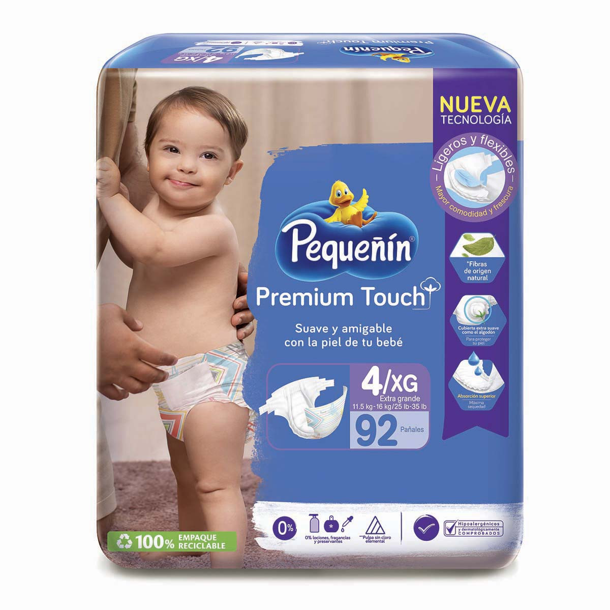 Imagen Inactivo Pañales Pequeñín Premium Touch Etapa 4 x 92 und