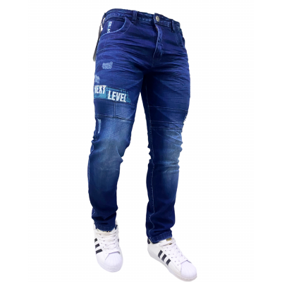 ImagenJeans Rambed Estampado Urbano- Slim Fit Azul Oscuro