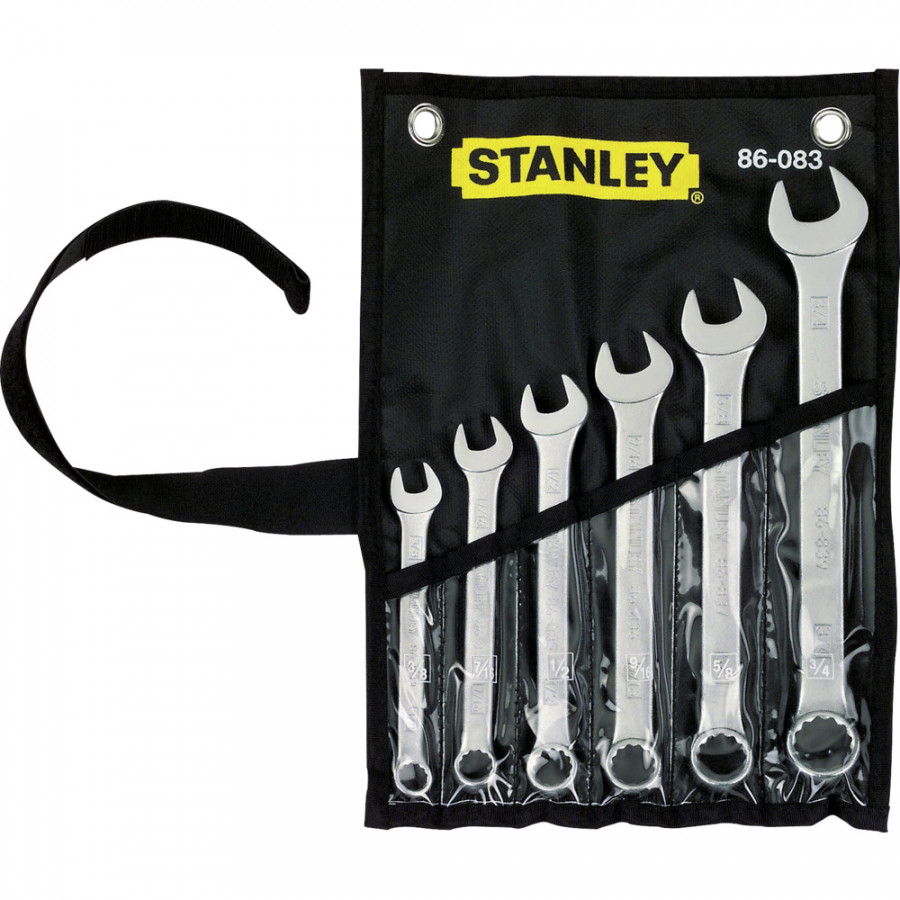 ImagenJuego de 6 llaves combinadas en pulgadas de 3/8 a 3/4 86-083 Stanley