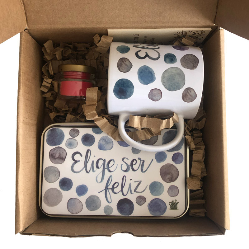 Imagen Kit caja metálica x 12 infusiones + mug + vela (Elige diseño)