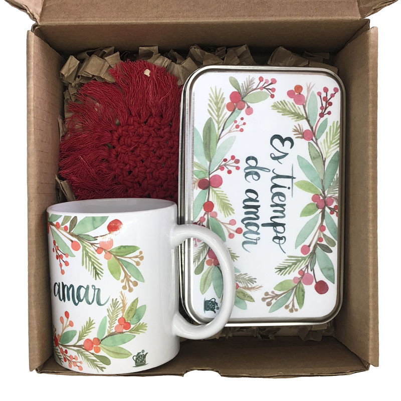 Imagen Kit - caja, mug, portavasos y fruta deshidratada 2