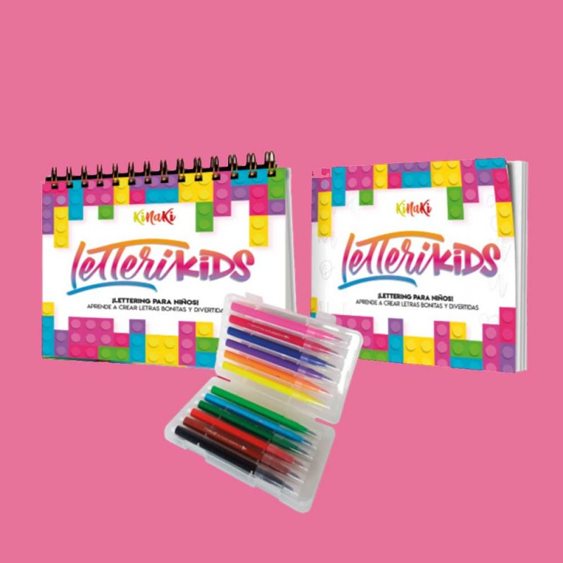 Kit de Lettering: Marcadores Punta Pincel 12 Unidades y Cartilla