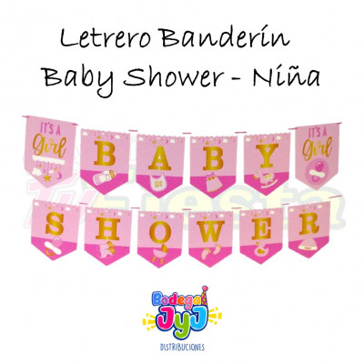 ImagenLetrero Banderín Baby Shower Niña 