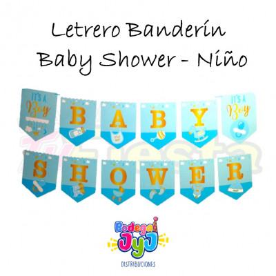 ImagenLetrero Banderín Baby Shower Niño 