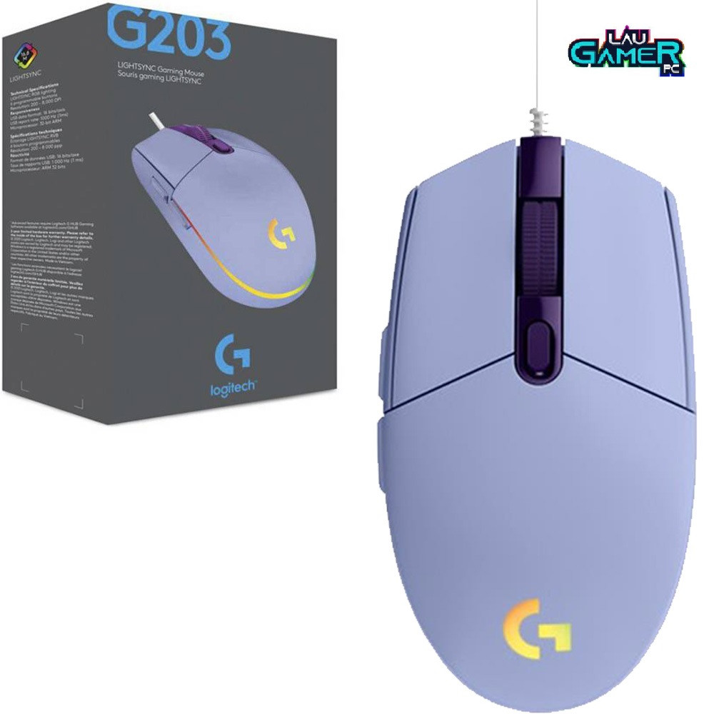 Imagen Logitech G203 RGB LightSync Lila Mouse Gamer