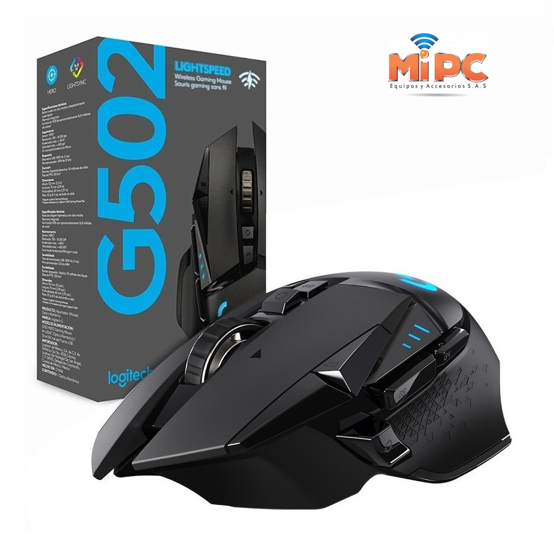 Imagen Logitech g502 lightspeed wireless Mouse GAMER Con SENSOR HERO 1