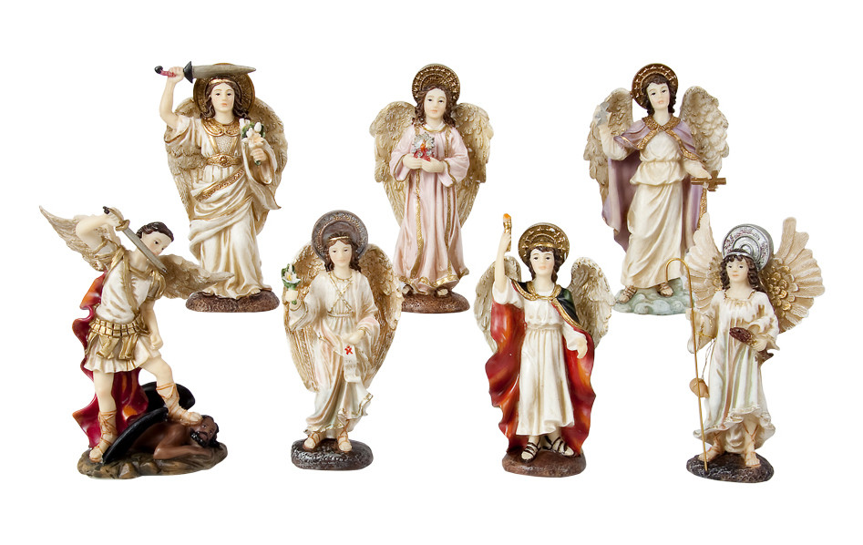 Imagen Los 7 Arcangeles de 12 cm En Marmolina Italiana 1