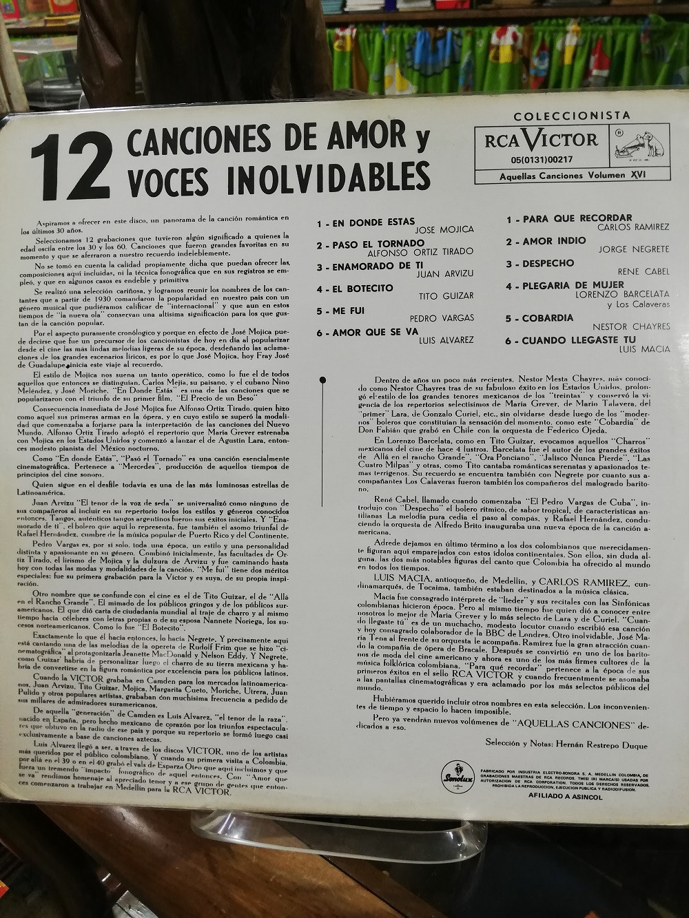 Imagen LP 12 CANCIONES DE AMOR Y 12 VOCES INOLVIDABLES - 12 CANCIONES DE AMOR Y 12 VOCES INOLVIDABLES VOL. 1 2