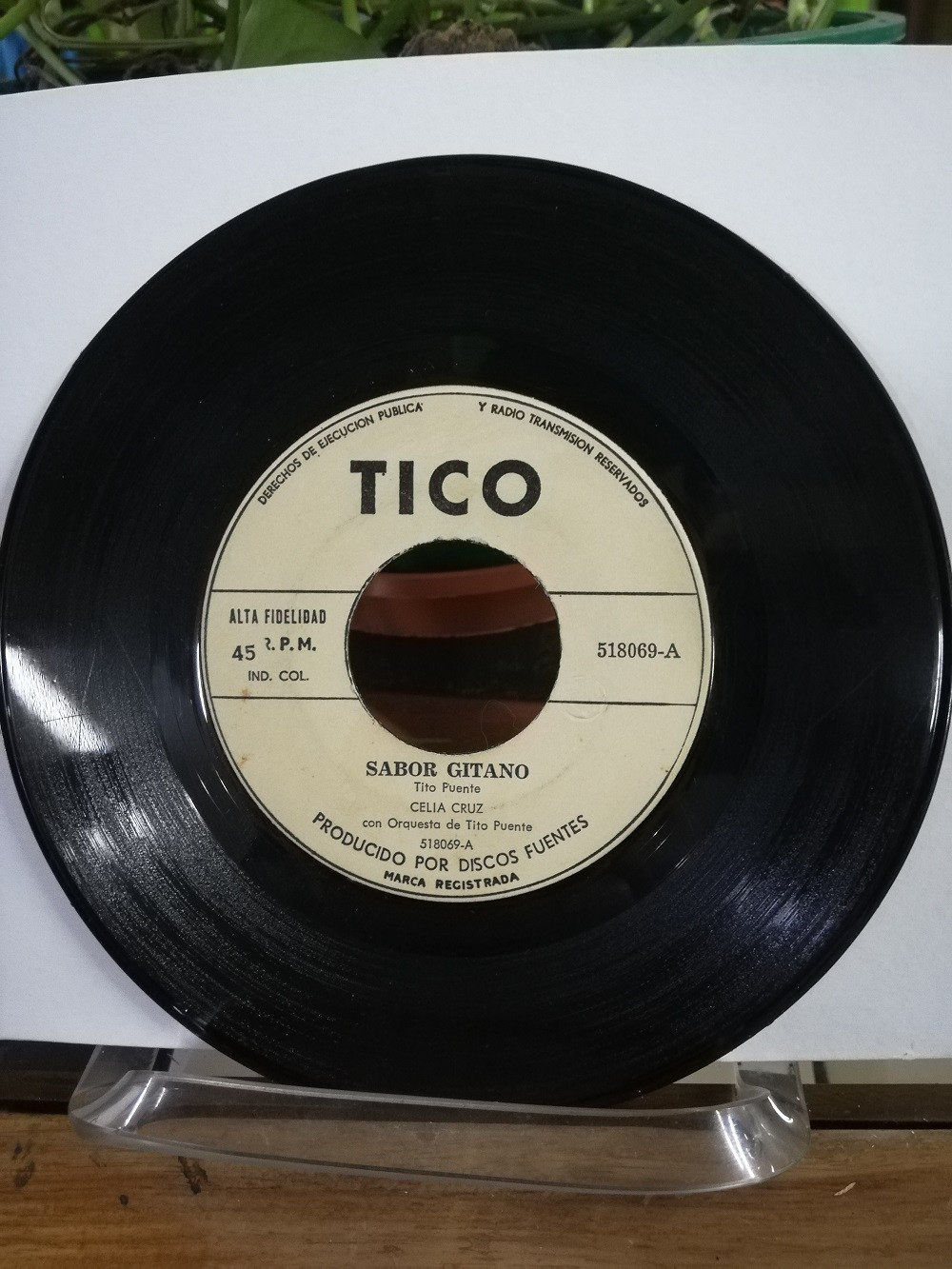 Imagen LP 45 RPM CELIA CRUZ CON ORQUESTA DE TITO PUENTE - SABOR GITANO/PALMERAS, PALMERAS 2