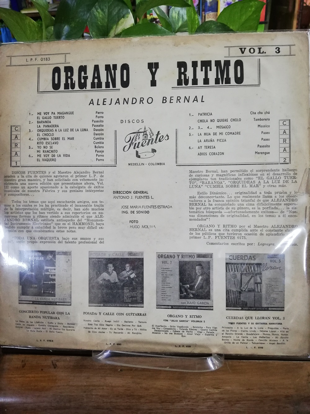 Imagen LP ALEJANDRO BERNAL - ORGANO Y RITMO VOL. 3 2
