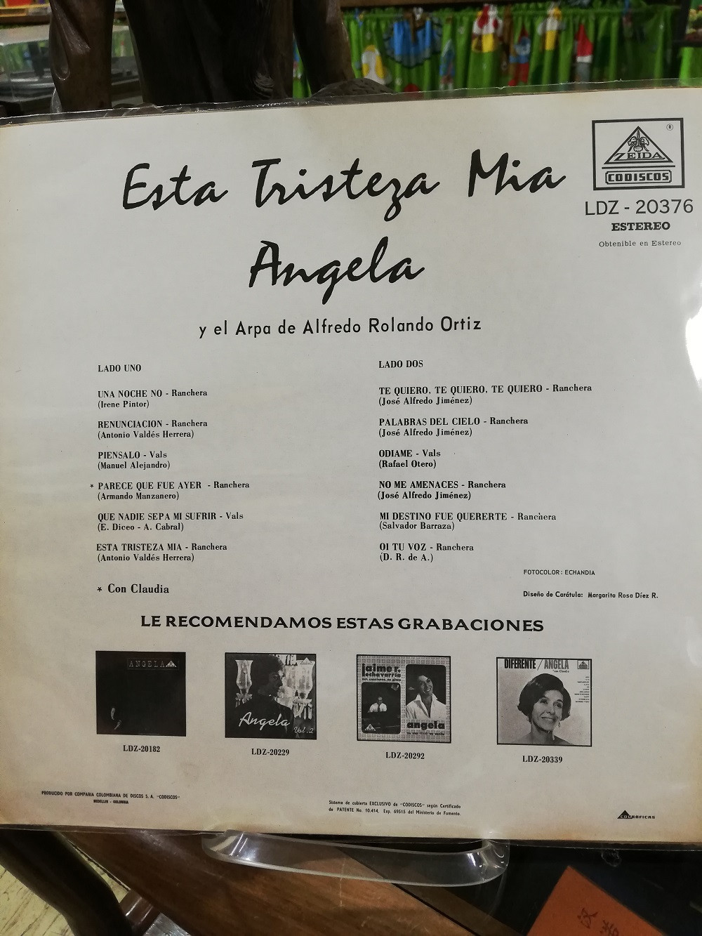 Imagen LP ANGELA Y EL ARPA DE ALFREDO ROLANDO ORTIZ - ESTA TRISTEZA MIA 2
