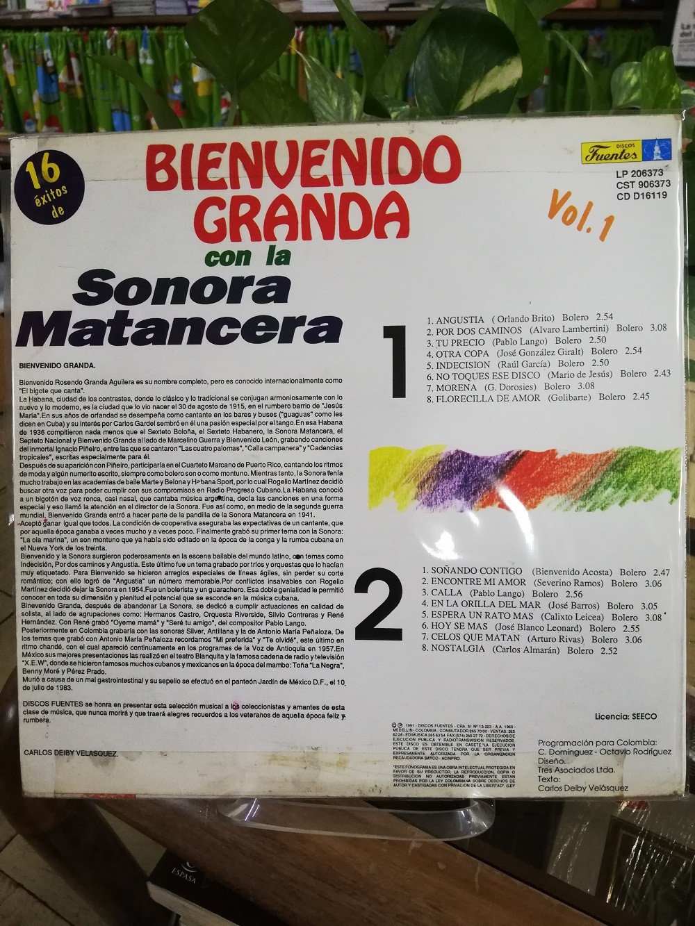 Imagen LP BIENVENIDO GRANDA - 16 EXITOS VOL. 1 2