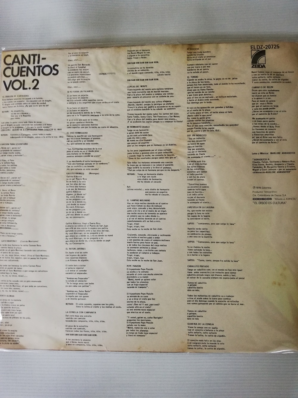 Imagen LP CANTI-CUENTOS - CANTI-CUENTOS VOL. 2 2