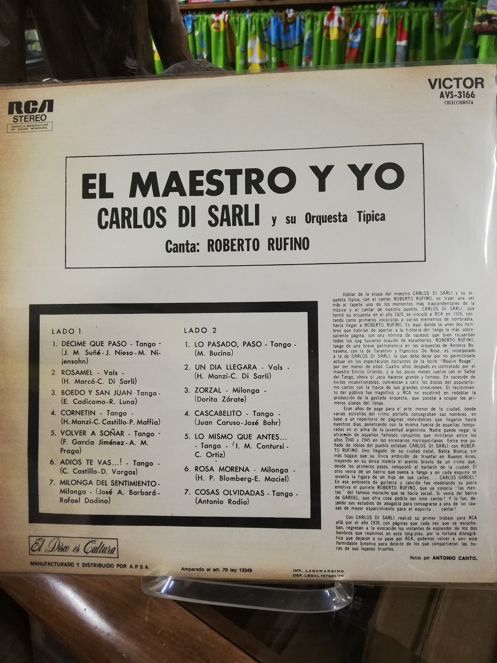 Imagen LP CARLOS SARDI Y SU ORQUESTA TIPICA - EL MAESTRO Y YO 2
